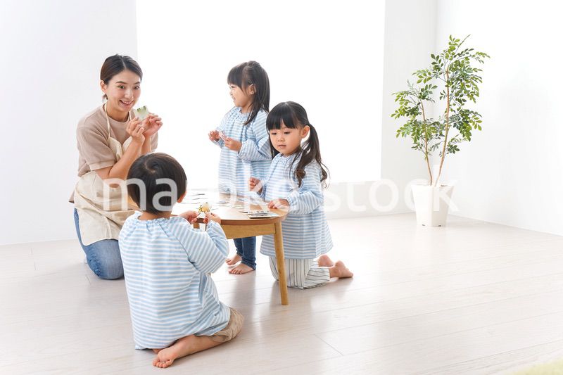 Children and teacher at kindergarten