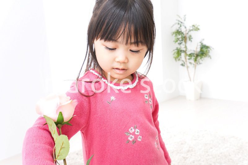 お花を持つ女の子たち