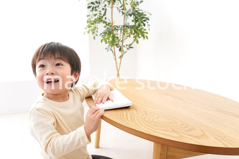 パソコンで遊ぶ子供