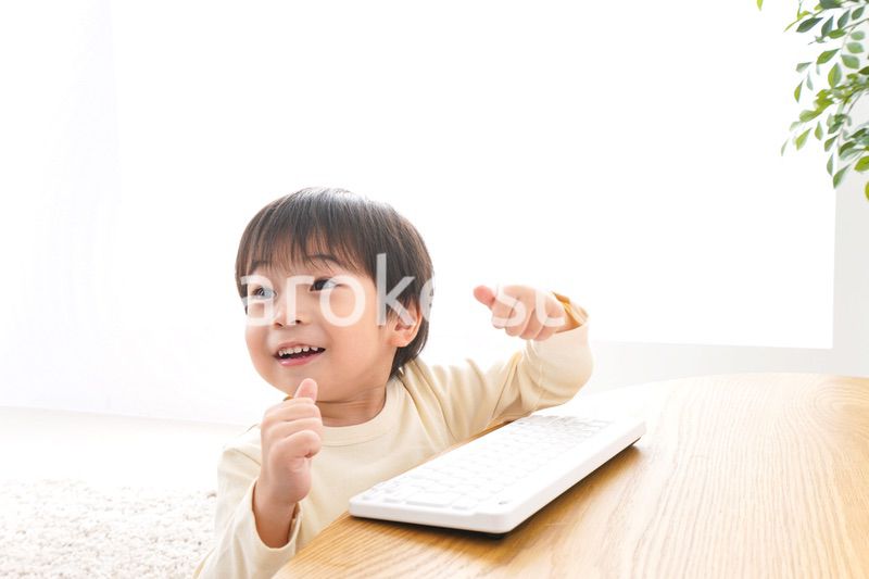 パソコンで遊ぶ子供