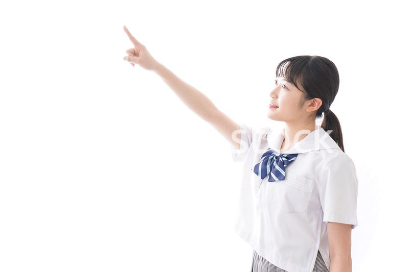 将来を指差す学生