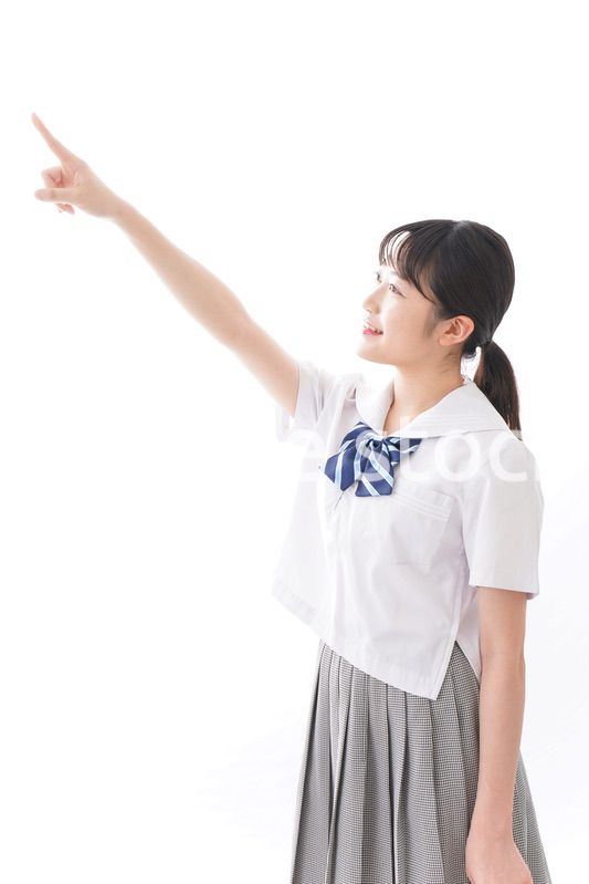 将来を指差す学生