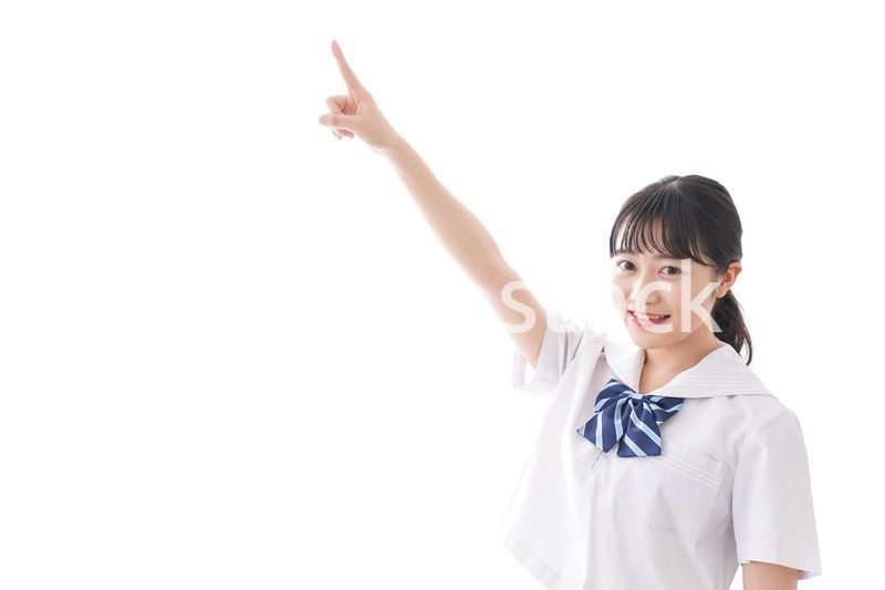 将来を指差す学生