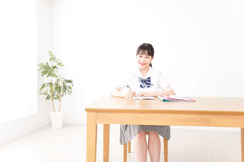 Young woman studying