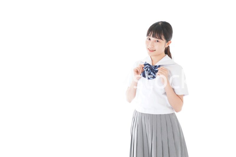 制服姿の女子学生ポートレート
