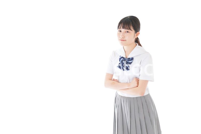 制服姿の女子学生ポートレート