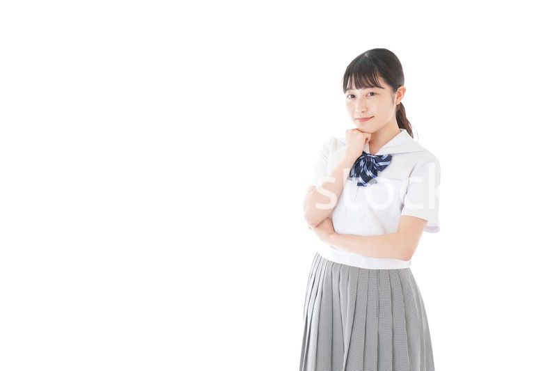 制服姿の女子学生ポートレート