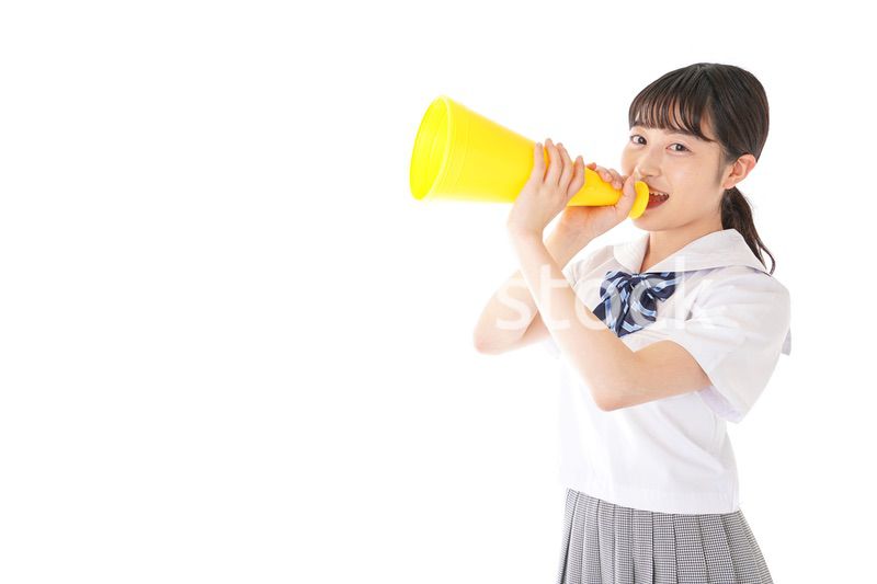 応援をする学生