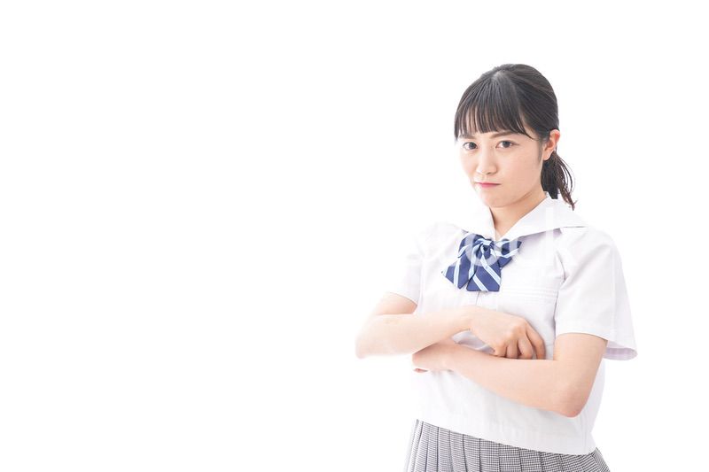 怒る女子学生