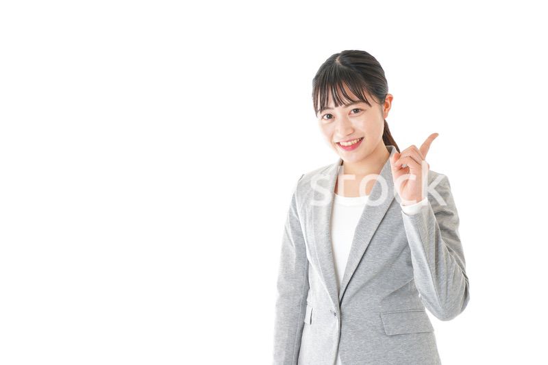 ポイントを指差すビジネスウーマン