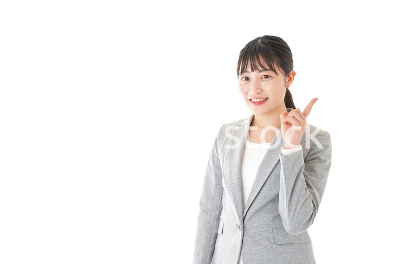 ポイントを指差すビジネスウーマン