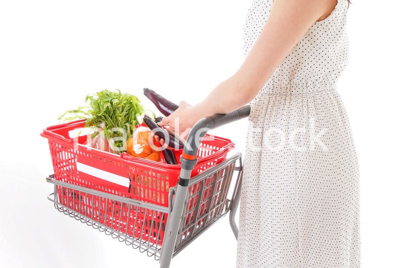 買い物をする若い主婦