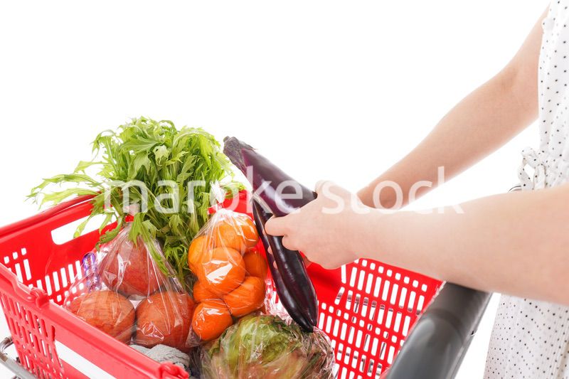 買い物をする若い主婦