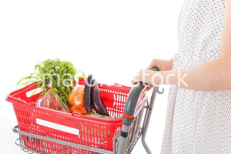 買い物をする若い主婦