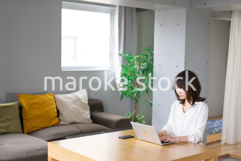 在宅勤務をする若いビジネスウーマン