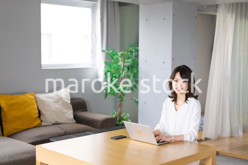在宅勤務をする若いビジネスウーマン