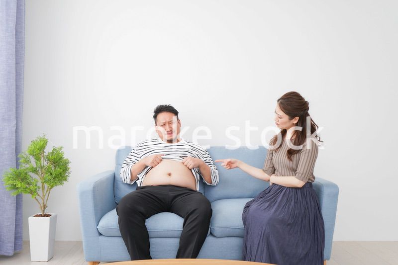 夫の体型を指摘する妻
