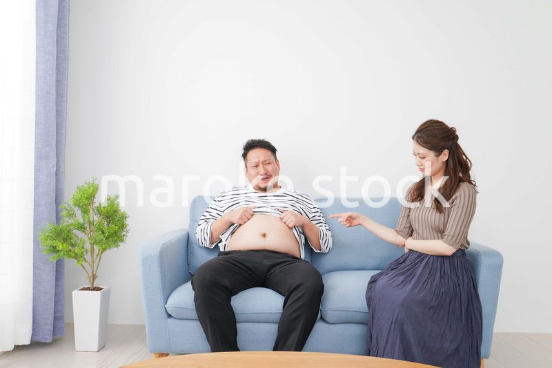 夫の体型を指摘する妻