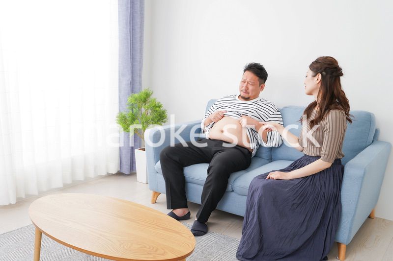 夫の体型を指摘する妻