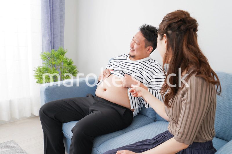 夫の体型を指摘する妻