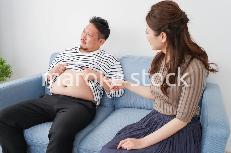 夫の体型を指摘する妻