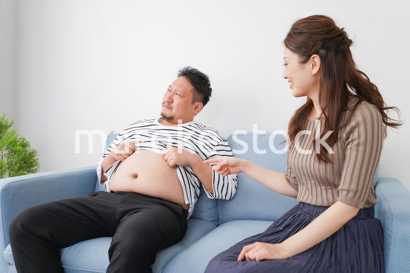 夫の体型を指摘する妻