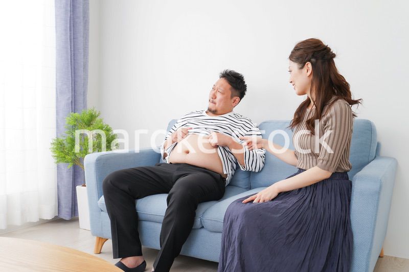 夫の体型を指摘する妻