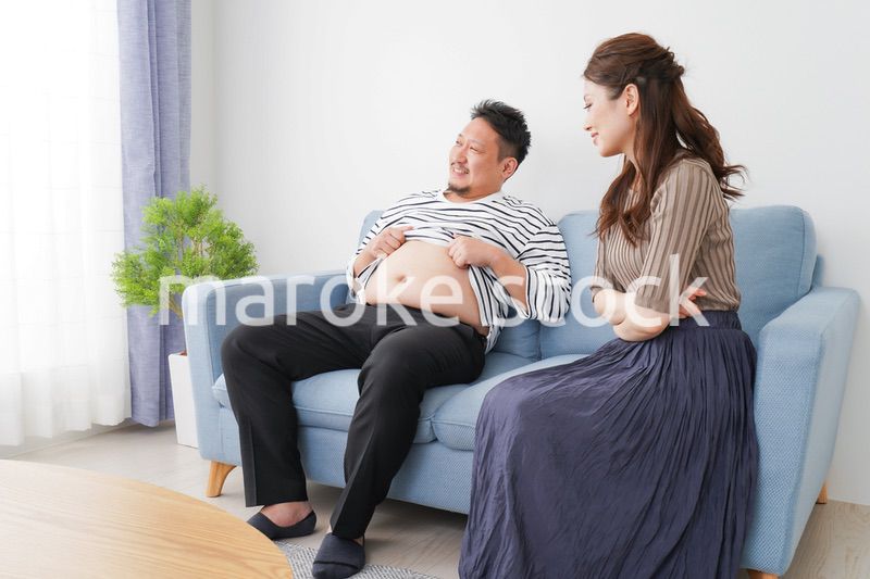 夫の体型を指摘する妻