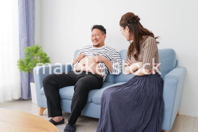 夫の体型を指摘する妻