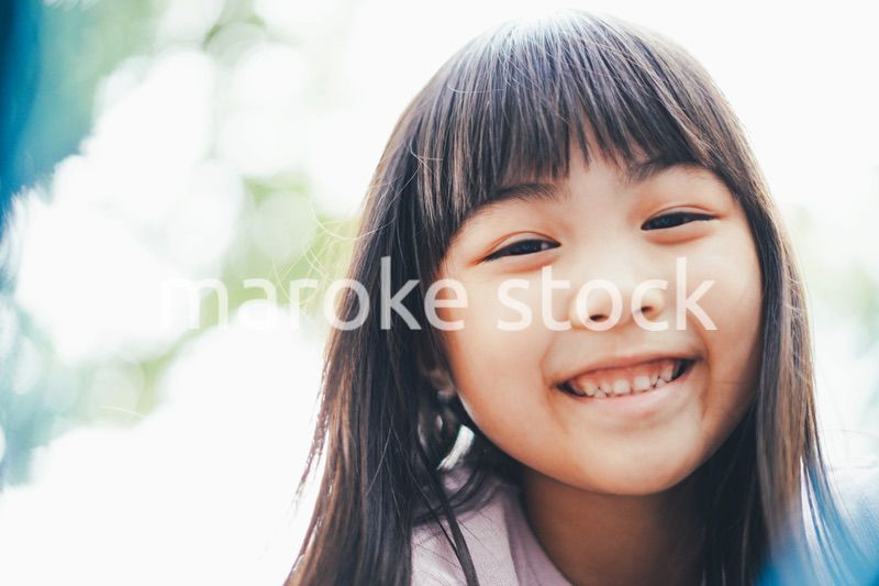 ジャングルジムに登る小さな女の子