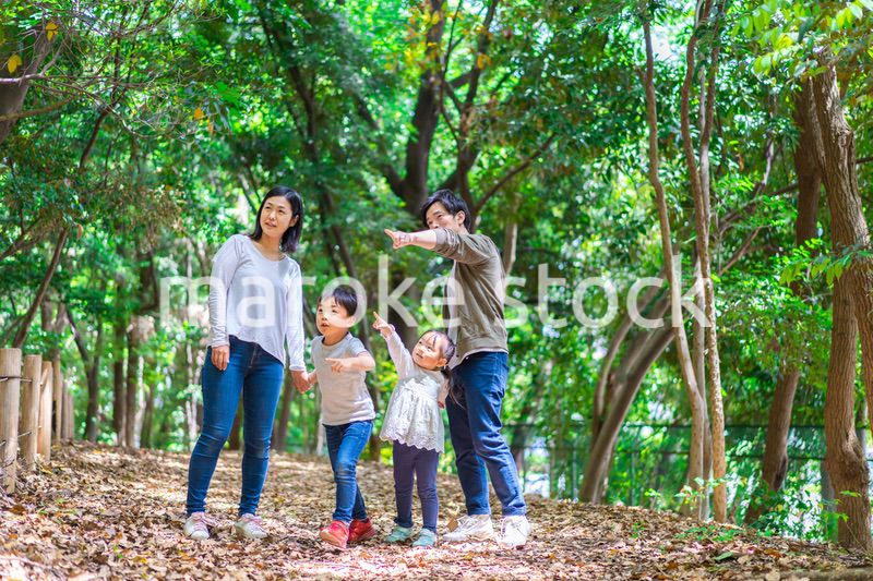 アウトドアを楽しむファミリー