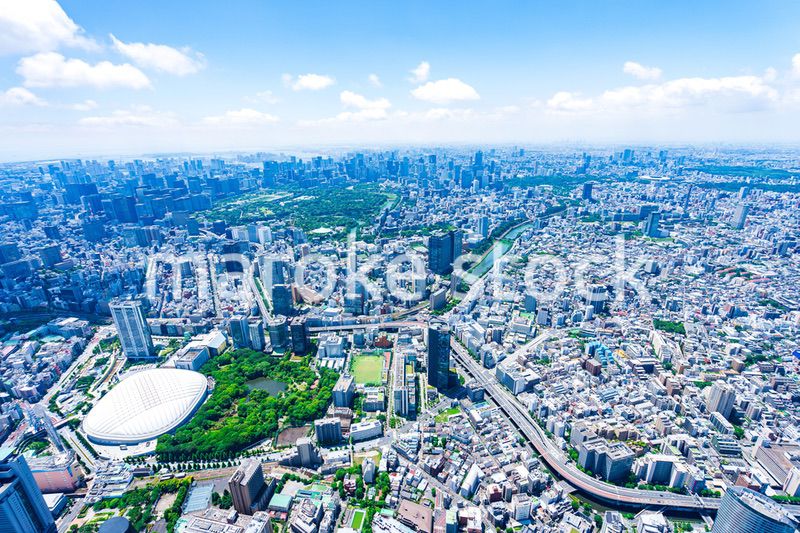 東京ドーム・空撮写真