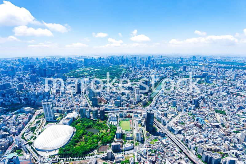 東京ドーム・空撮写真