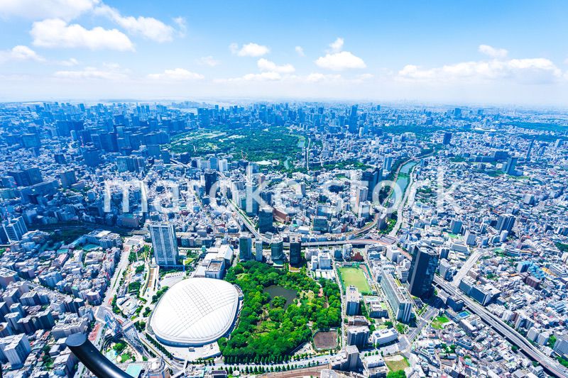 東京ドーム・空撮写真