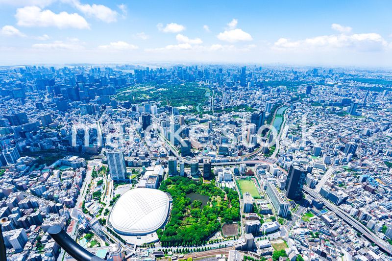 東京ドーム・空撮写真