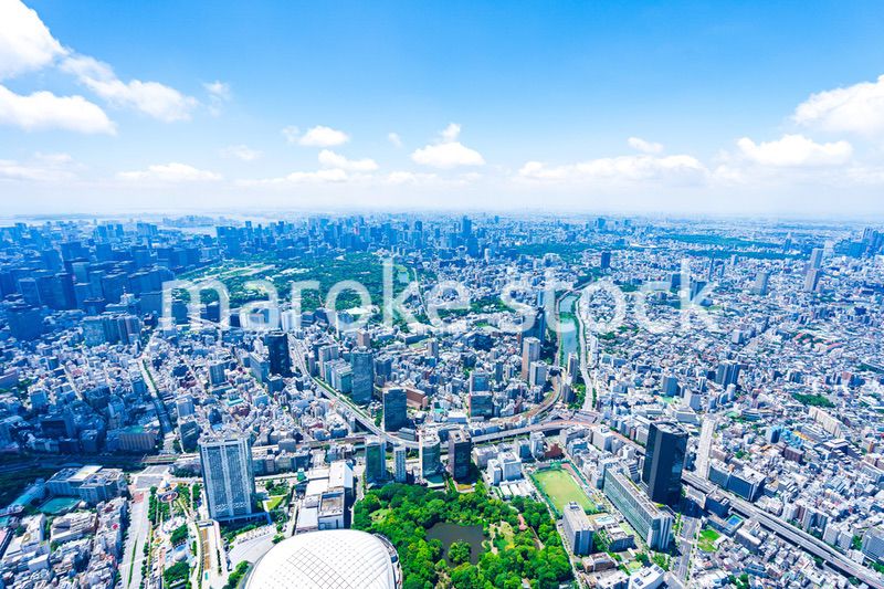 東京ドーム・空撮写真