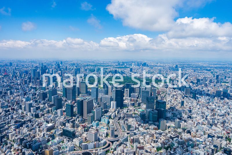 東京都心部 ヘリコプター空撮写真